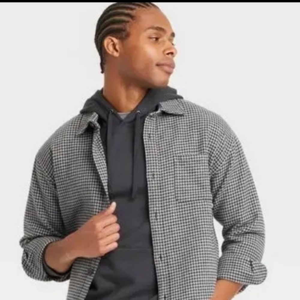 Goodfellow & Co Black and White Checkered Shirt Jacket